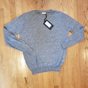 Crossley - Lightweight Grey Heather Longsleeve Crewneck Sweater - Made in Italy